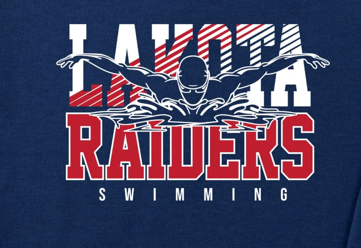 Lakota Swim Short Sleeve and Long Sleeve T-Shirts-choice of color DESIGN TWO