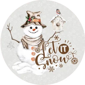 Let It Snow,  Holiday Sign, Wreath Center, Wreath Attachment
