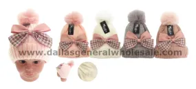 Little Girls Insulated Bow Beanies Wholesale