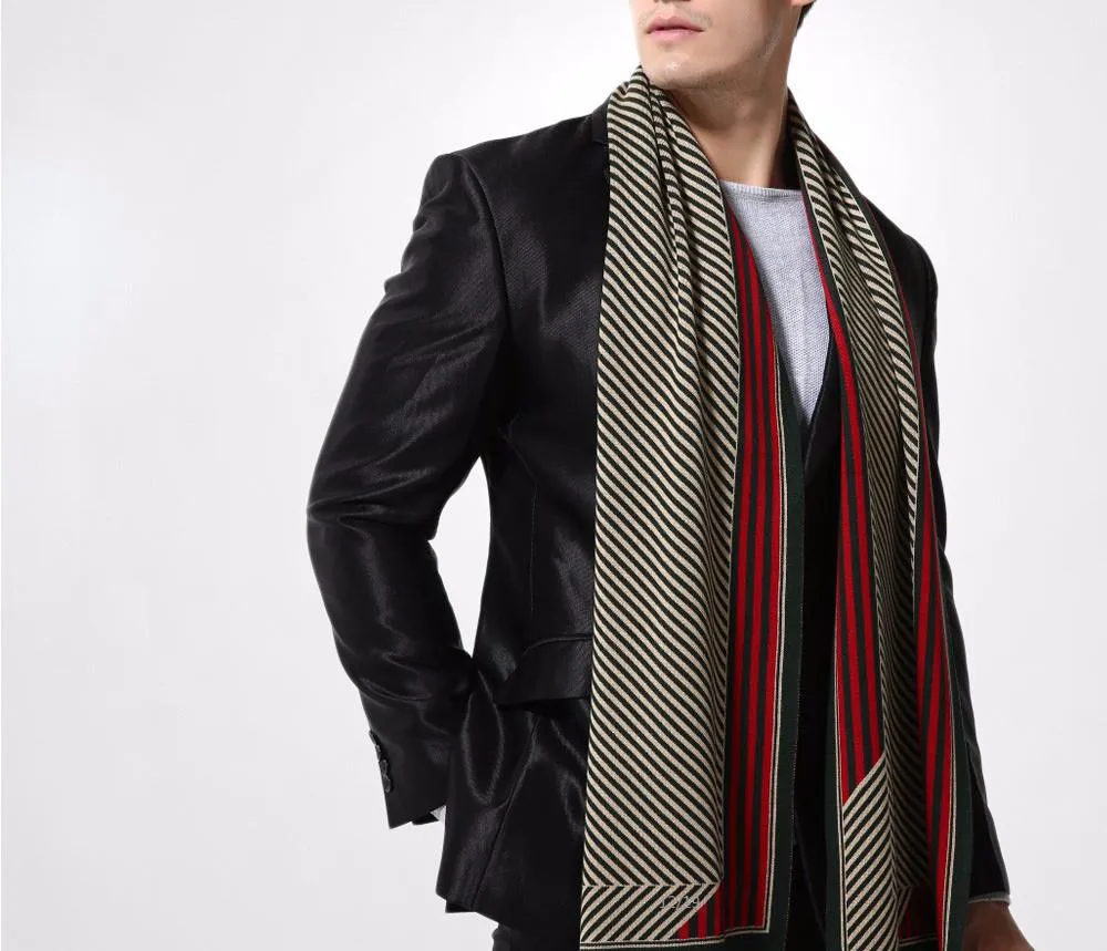 Male Wool Stripped Winter Scarf