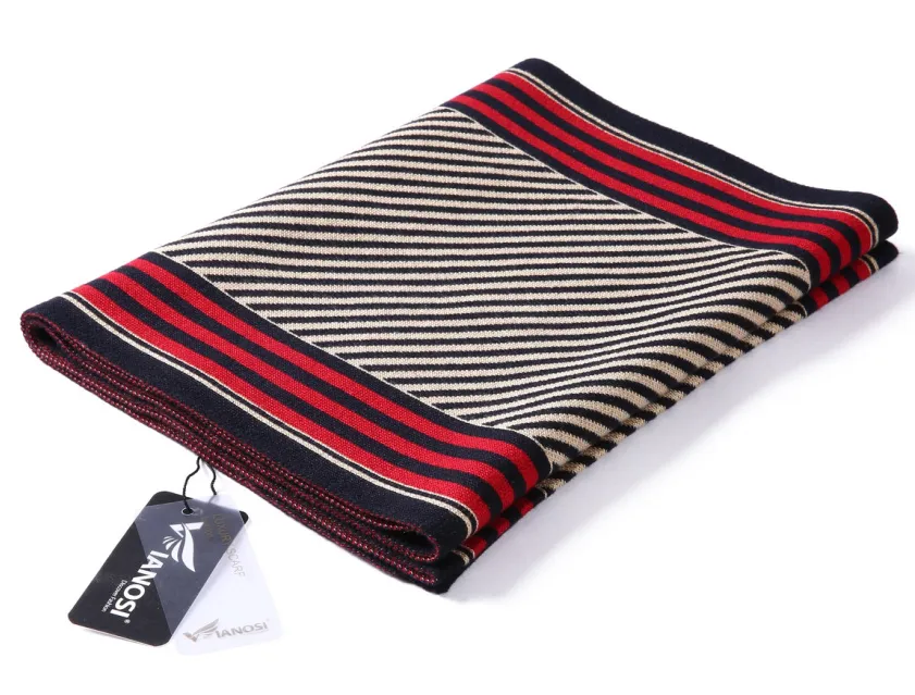 Male Wool Stripped Winter Scarf