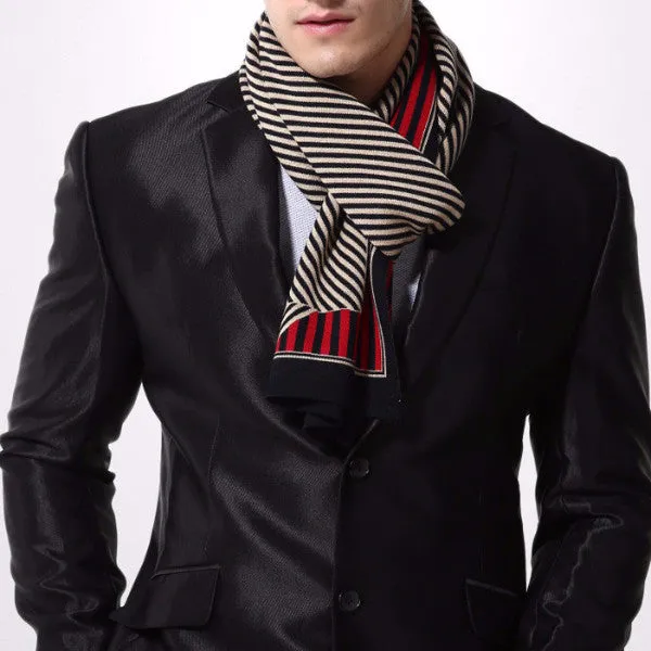 Male Wool Stripped Winter Scarf