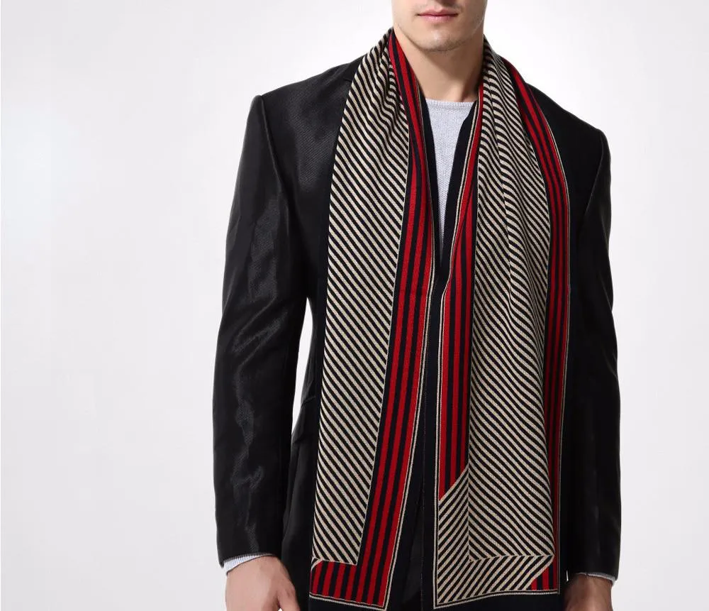 Male Wool Stripped Winter Scarf