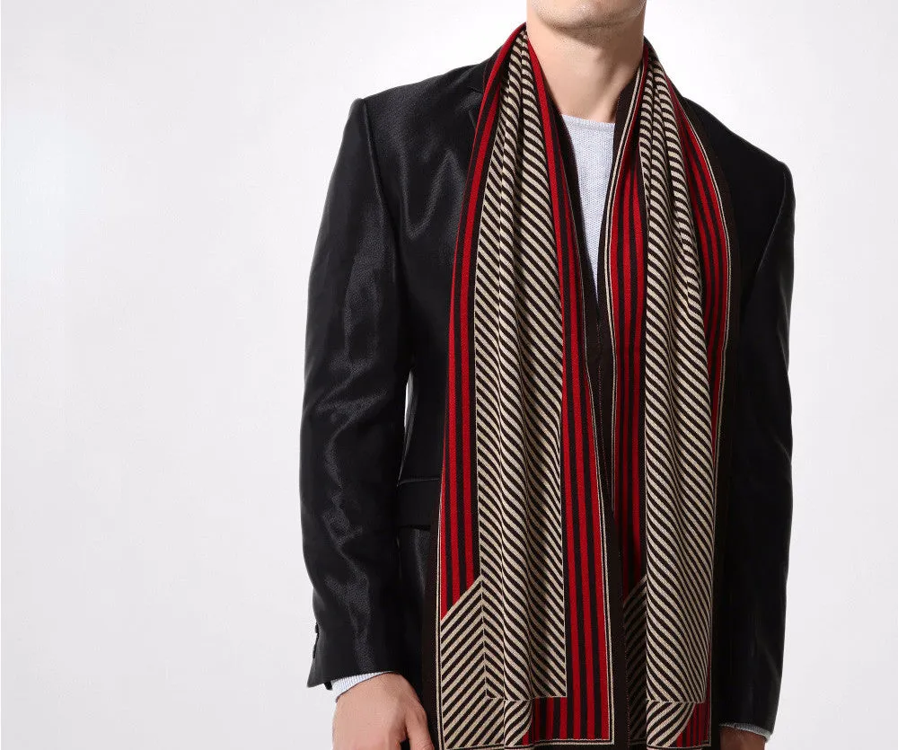 Male Wool Stripped Winter Scarf