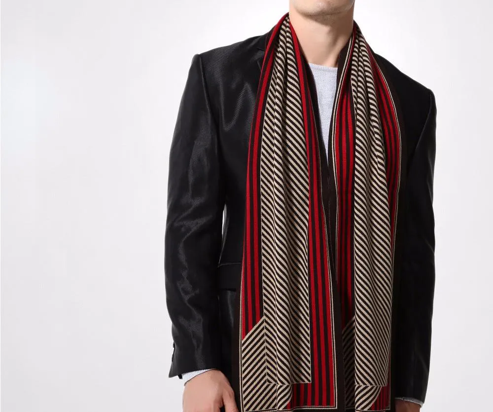 Male Wool Stripped Winter Scarf