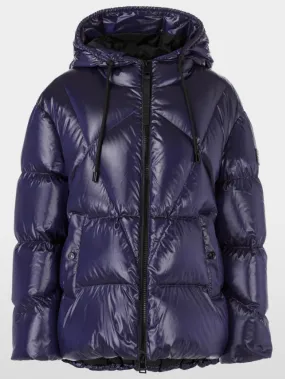 Marc Cain Sports Women's Puffer Jacket With Hood In Shiny Violet XS 12.09 W34 Col 750
