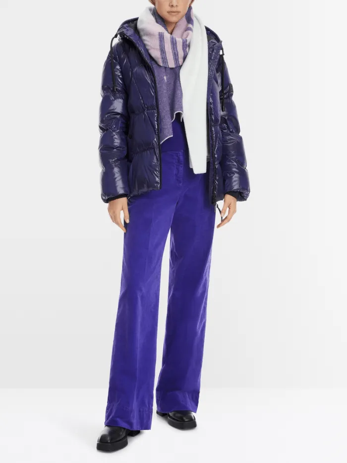 Marc Cain Sports Women's Puffer Jacket With Hood In Shiny Violet XS 12.09 W34 Col 750