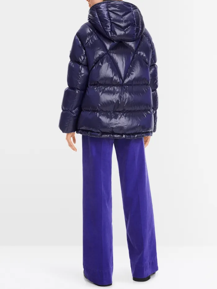 Marc Cain Sports Women's Puffer Jacket With Hood In Shiny Violet XS 12.09 W34 Col 750