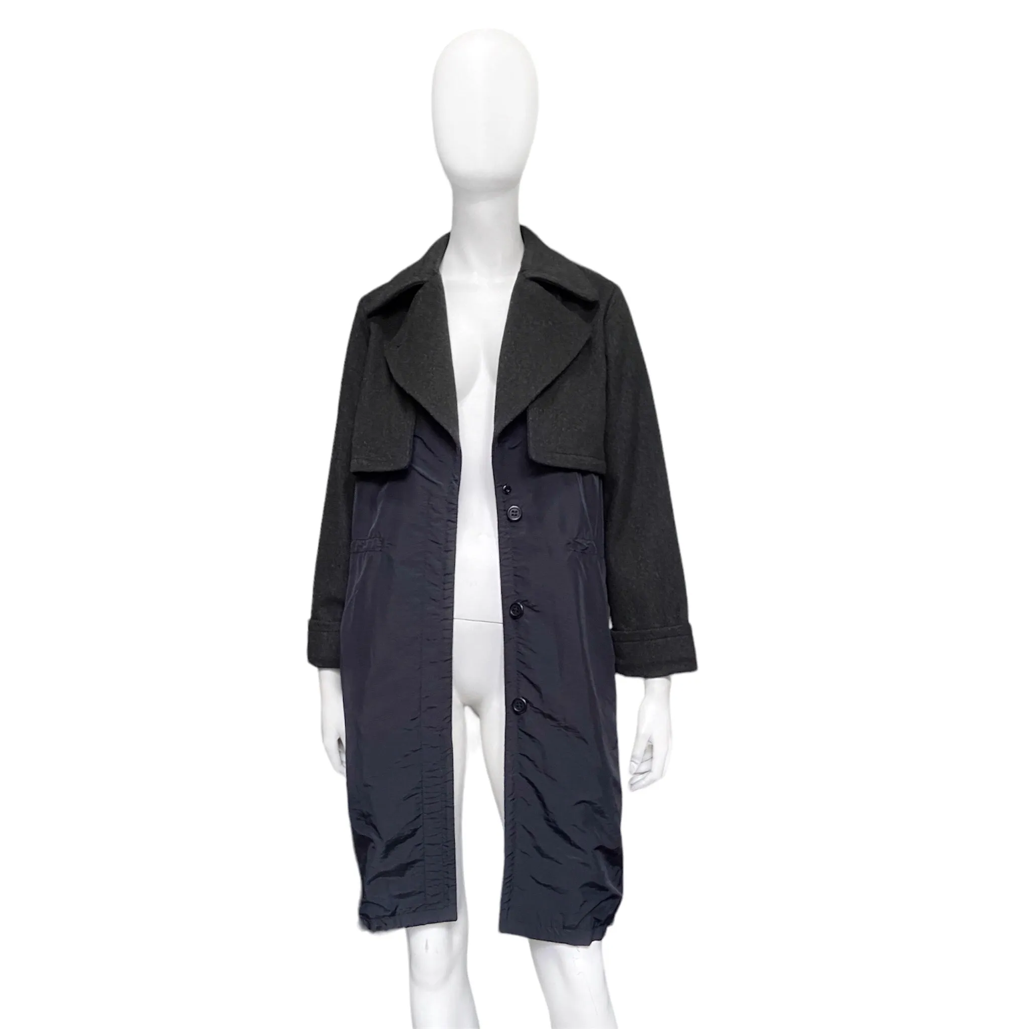 Martin Margiela 2008 mm6 wool / nylon hybrid long coat 38