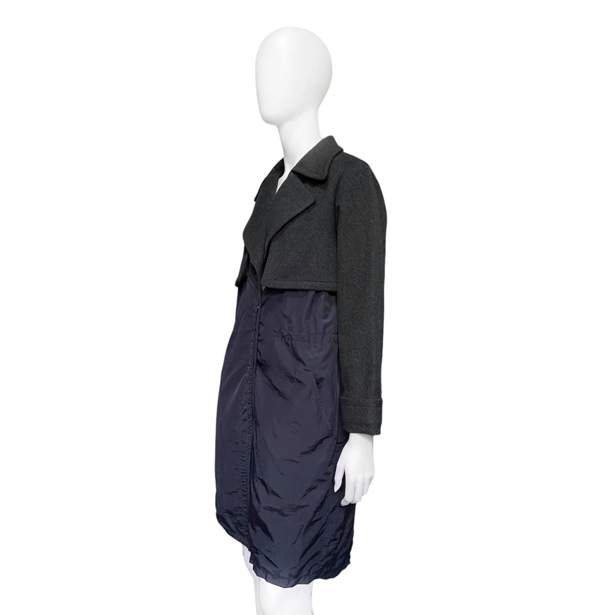 Martin Margiela 2008 mm6 wool / nylon hybrid long coat 38