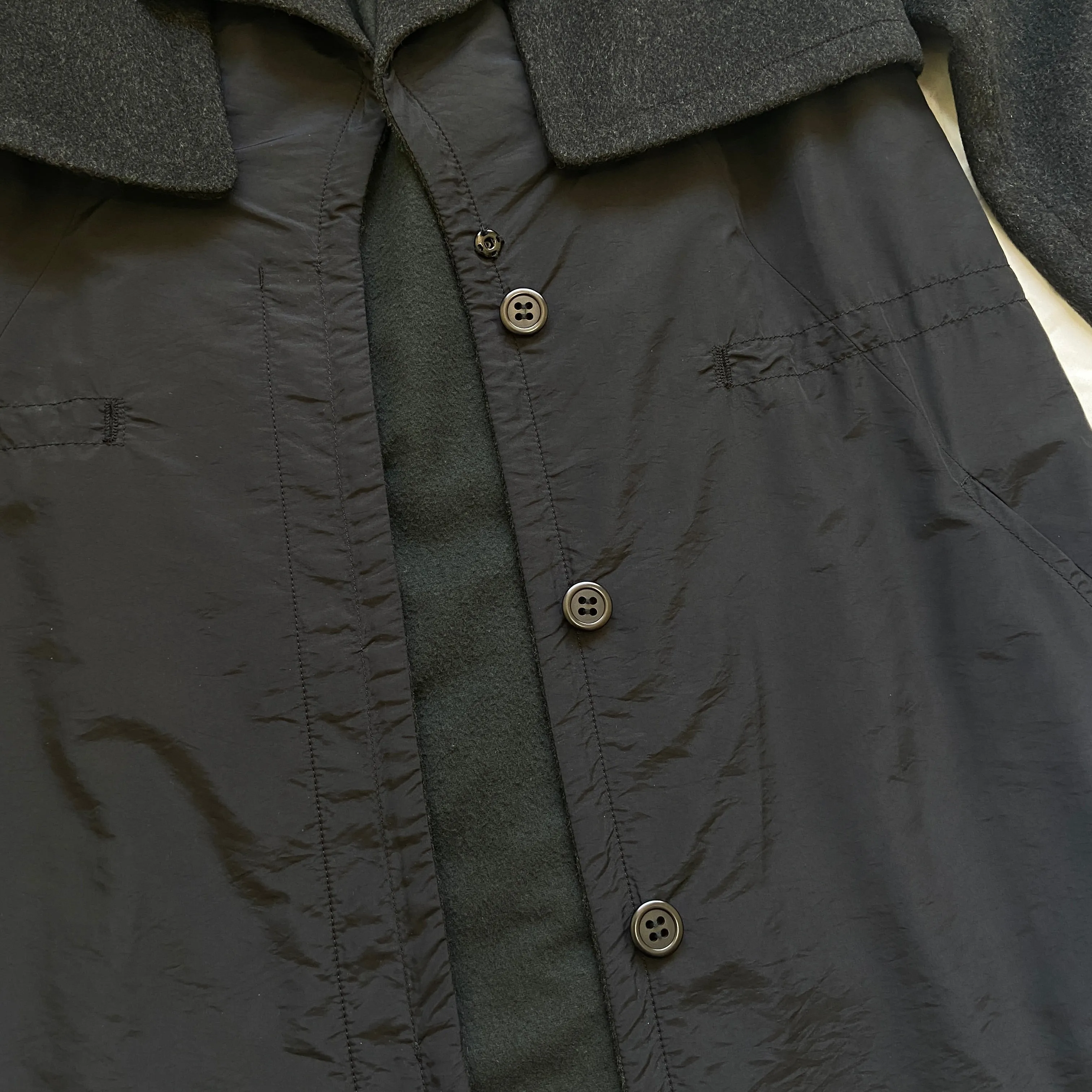 Martin Margiela 2008 mm6 wool / nylon hybrid long coat 38