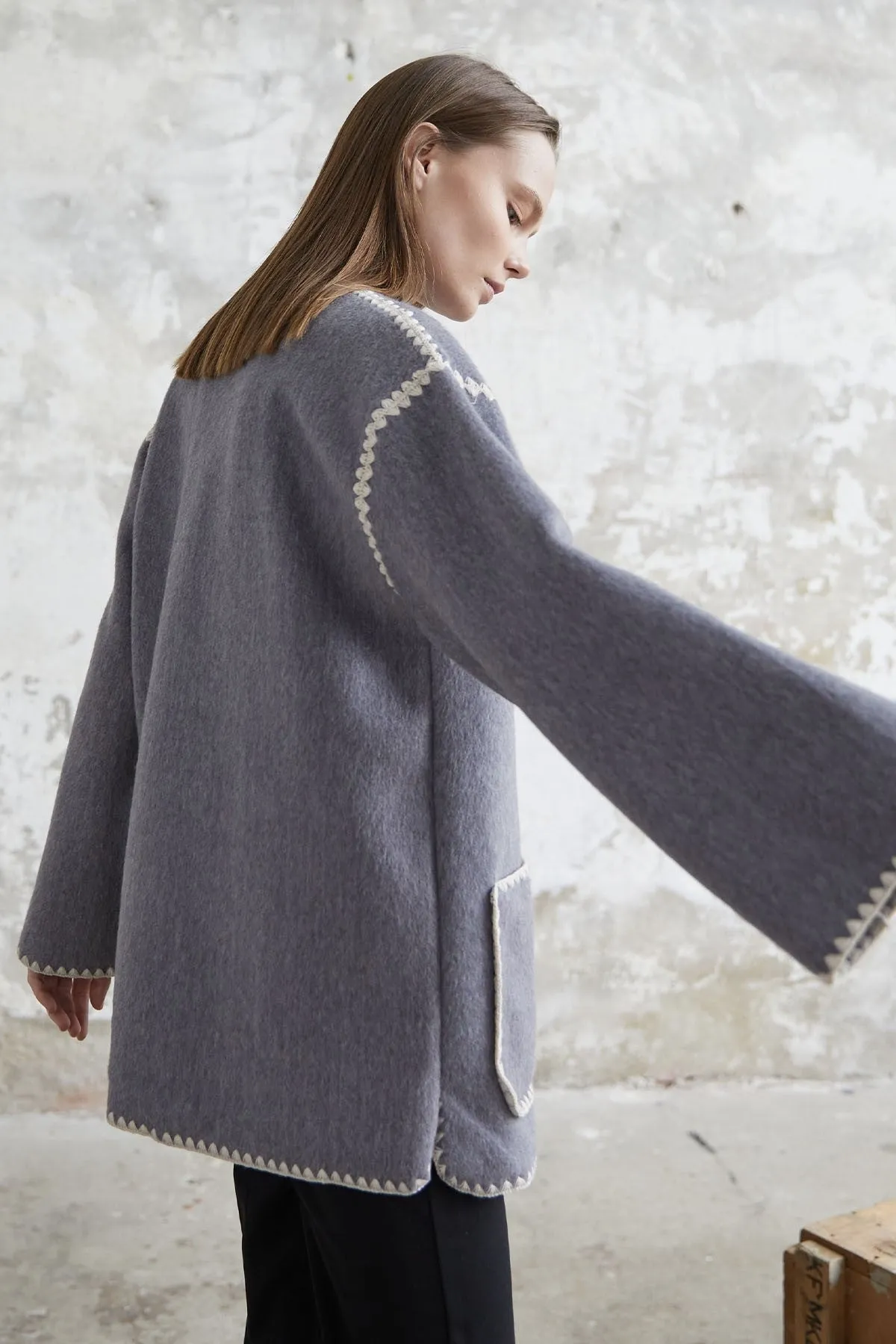 MDS Women Alira Quilted Coat - Grey - Palm Coast