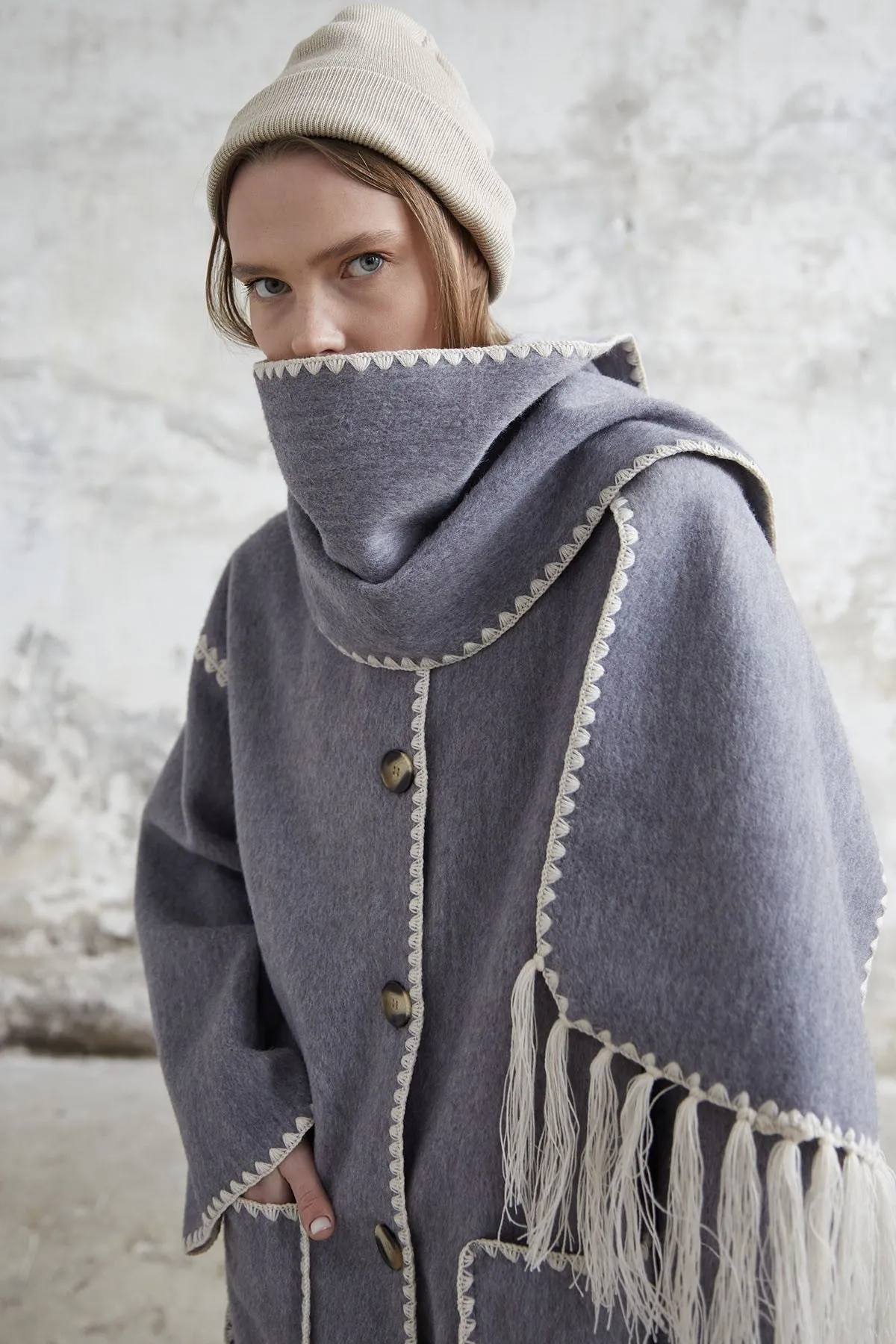 MDS Women Alira Quilted Coat - Grey - Palm Coast
