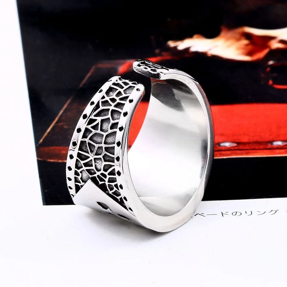 Men's Full House Biker Style Stainless Steel Ring