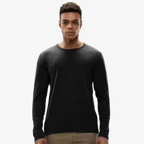 Men's Long Sleeve Shirts Cotton Tees Crew Neck T-Shirt