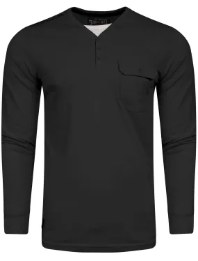 Mock T-Shirt Insert Long Sleeve T-Shirt in Black - Dissident