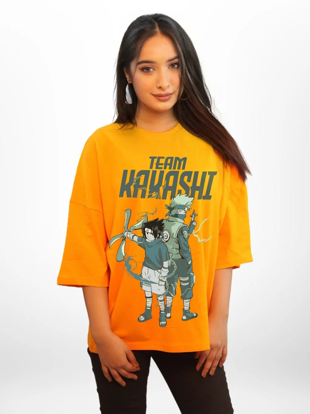 NARUTO: TEAM KAKASHI Graphic Printed Womens Drop Shoulder T-shirt Legacy Boutiques Bangladesh