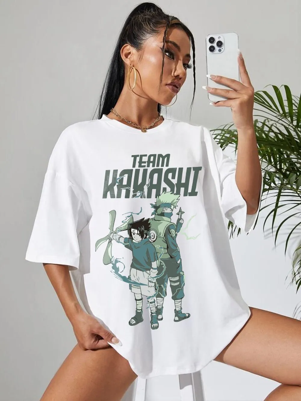 NARUTO: TEAM KAKASHI Graphic Printed Womens Drop Shoulder T-shirt Legacy Boutiques Bangladesh