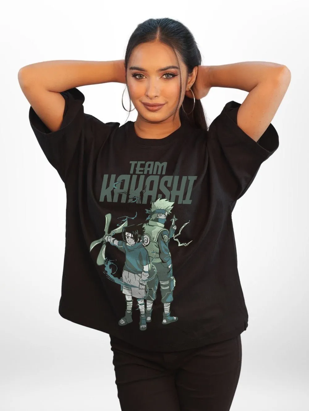 NARUTO: TEAM KAKASHI Graphic Printed Womens Drop Shoulder T-shirt Legacy Boutiques Bangladesh