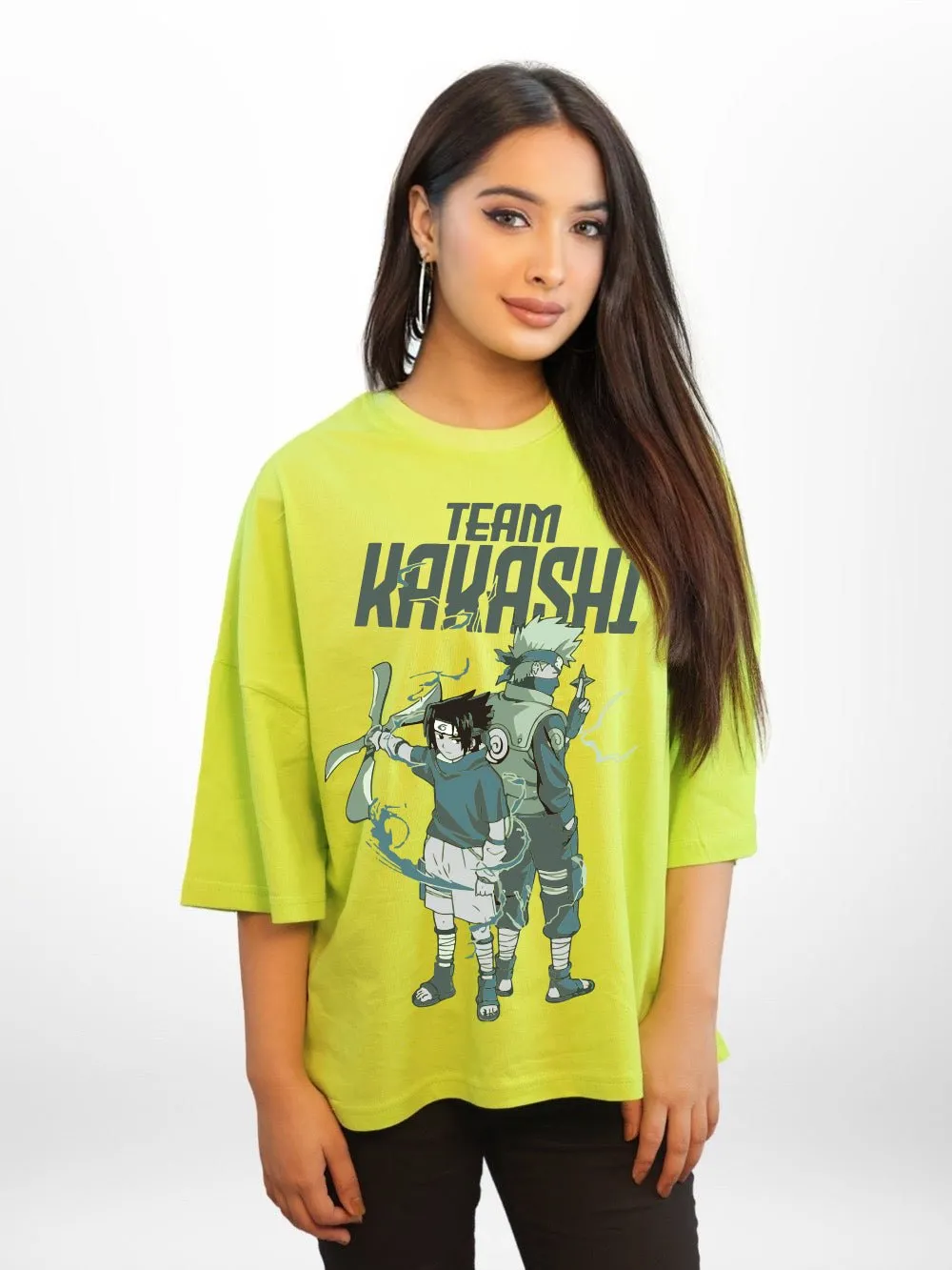 NARUTO: TEAM KAKASHI Graphic Printed Womens Drop Shoulder T-shirt Legacy Boutiques Bangladesh