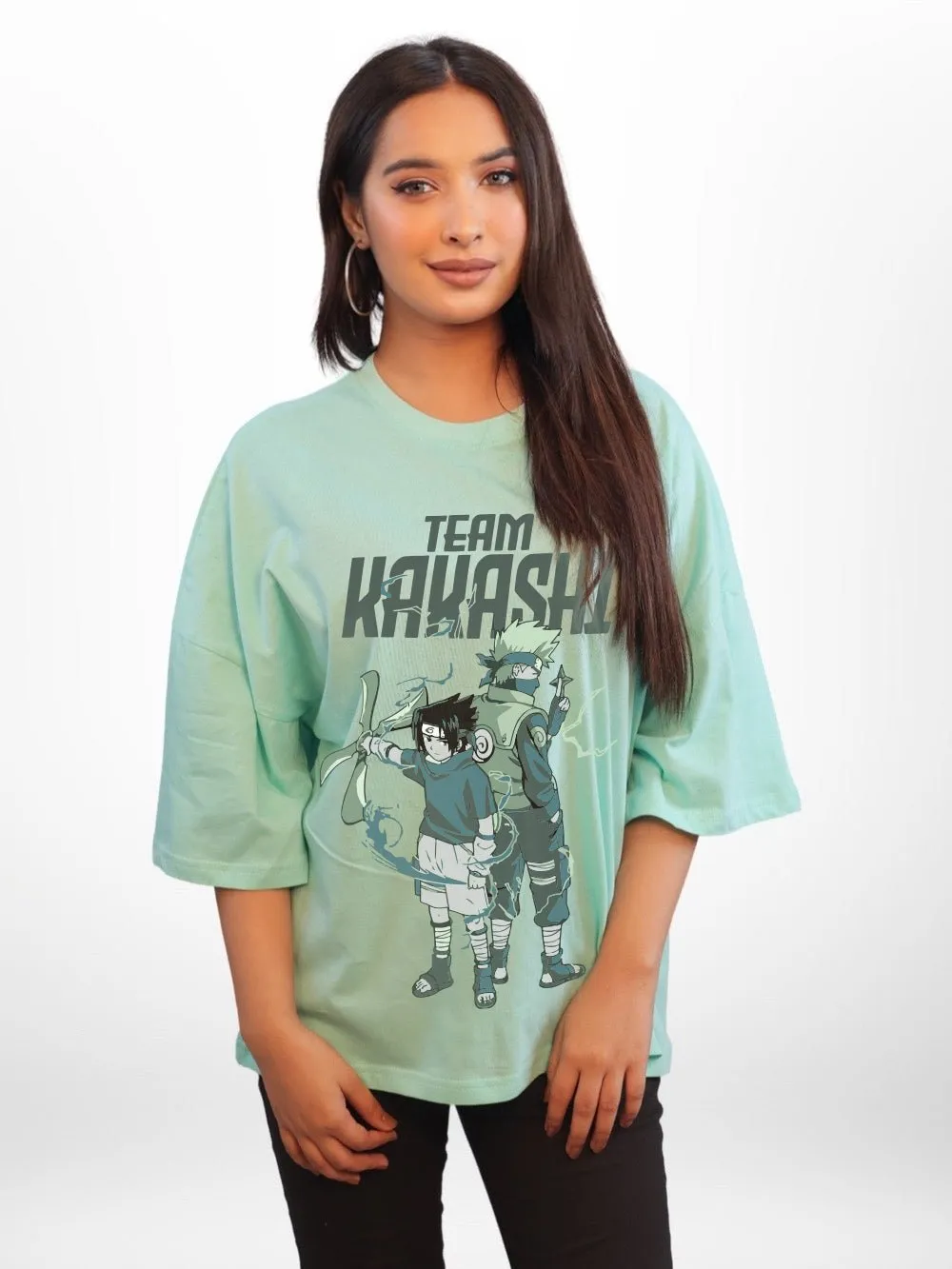 NARUTO: TEAM KAKASHI Graphic Printed Womens Drop Shoulder T-shirt Legacy Boutiques Bangladesh