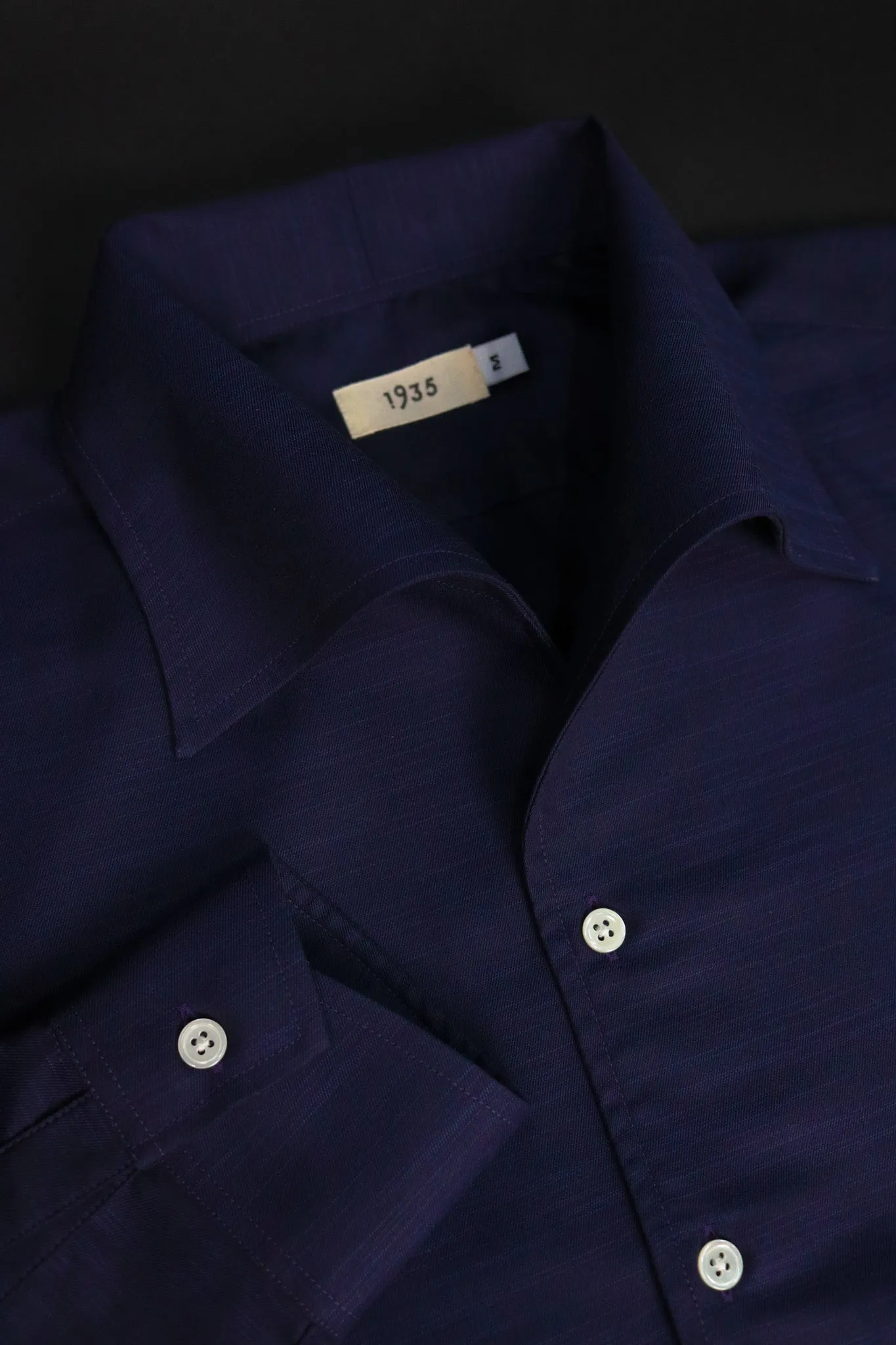 Navy Widespread One Piece Collar Shirt