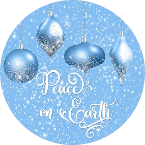 Peace On Earth Sign, Holiday Sign, Blue Sign, Christmas Sign, Wreath Supplies, Wreath Attachment