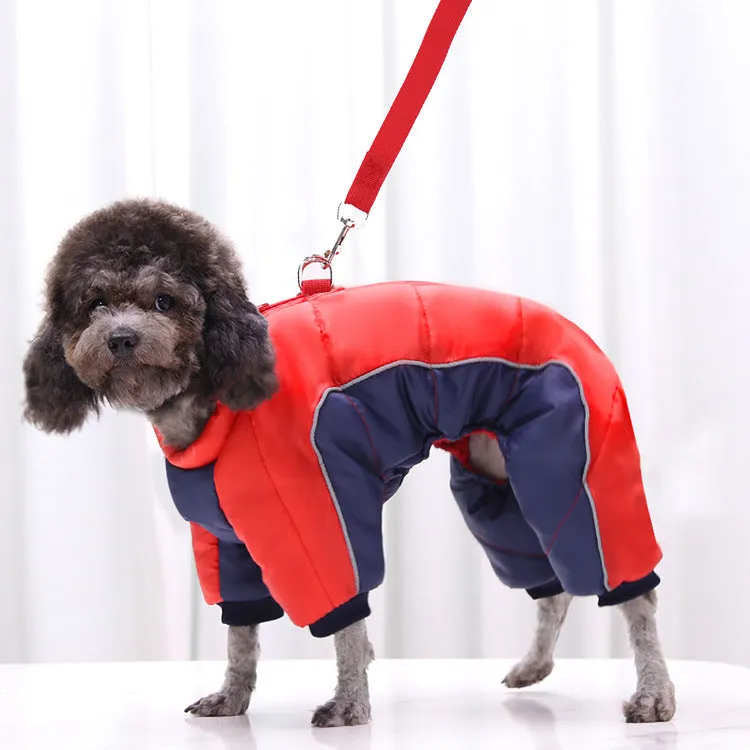 Pet Clothes Autumn Winter Teddy Dogs Four Pants Three-layer Waterproof Cotton-padded Coat