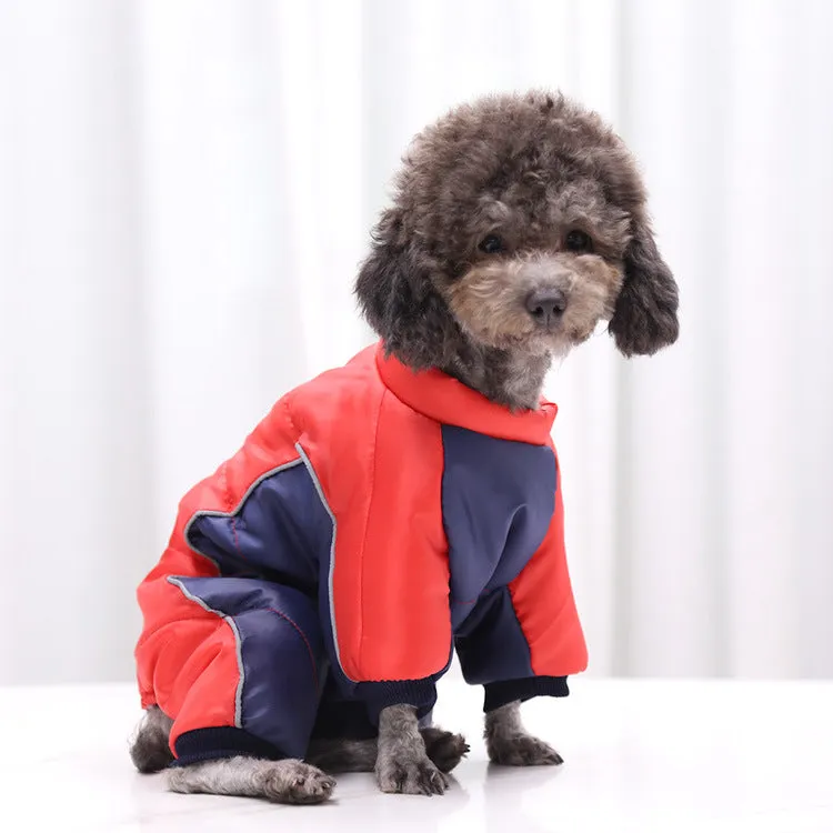 Pet Clothes Autumn Winter Teddy Dogs Four Pants Three-layer Waterproof Cotton-padded Coat