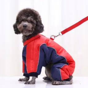 Pet Clothes Autumn Winter Teddy Dogs Four Pants Three-layer Waterproof Cotton-padded Coat