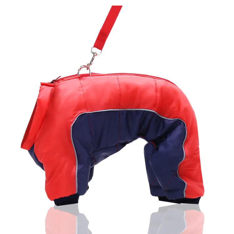 Pet Clothes Autumn Winter Teddy Dogs Four Pants Three-layer Waterproof Cotton-padded Coat