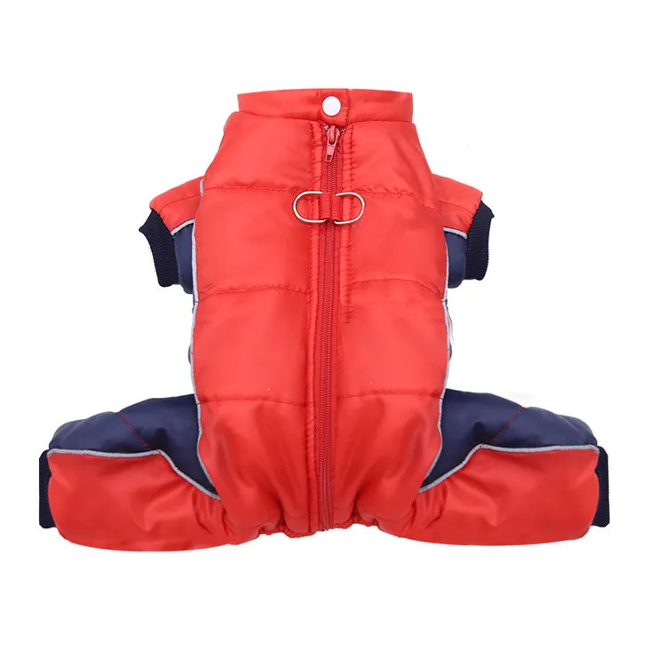 Pet Clothes Autumn Winter Teddy Dogs Four Pants Three-layer Waterproof Cotton-padded Coat