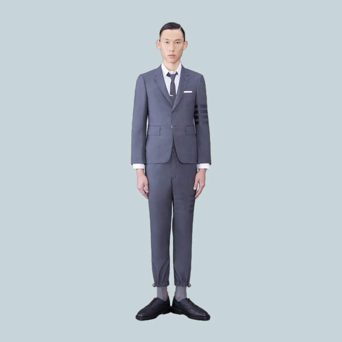 Plain Weave Suiting 4-Bar Classic Sport Coat Tonal Grey