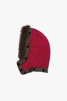 Quilt Hood Shearling Trim - Fuchsia / Dark Olive