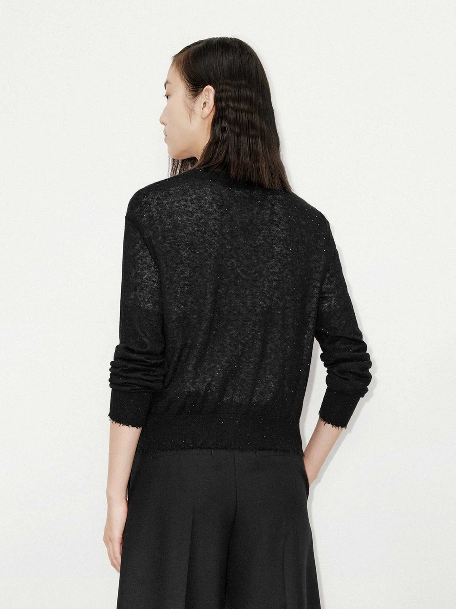 Raw Trim Knit Cardigan