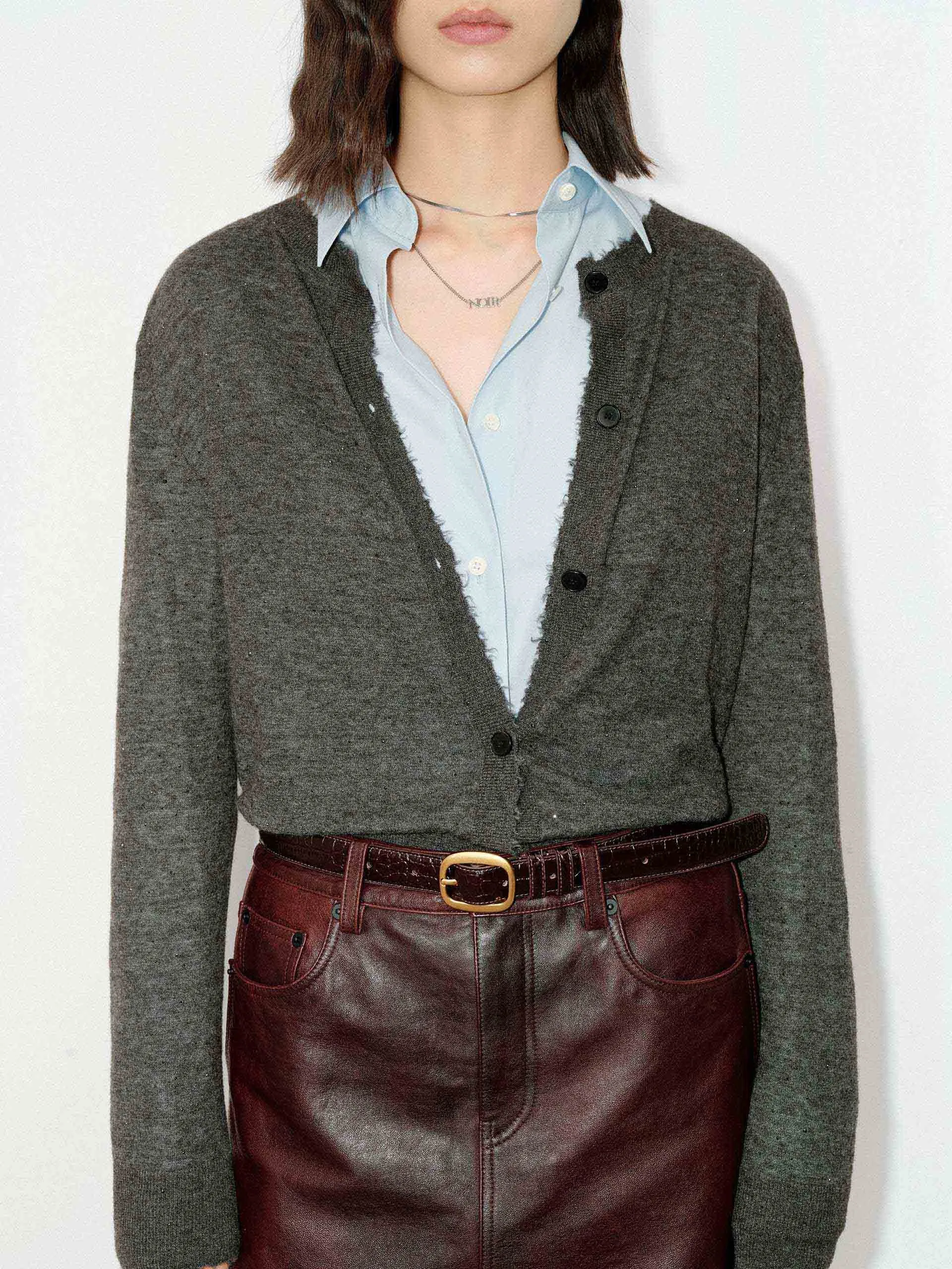 Raw Trim Knit Cardigan