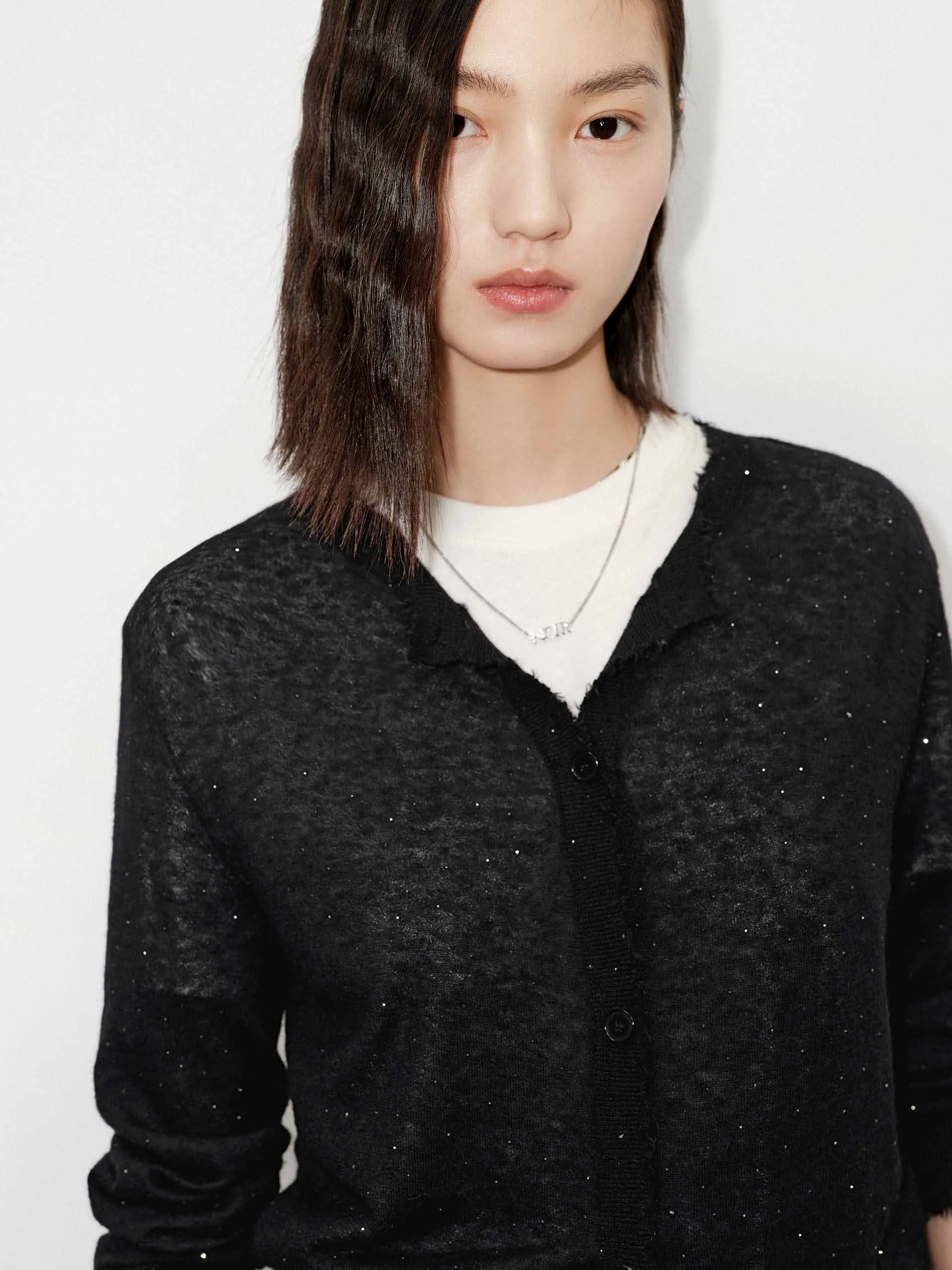 Raw Trim Knit Cardigan