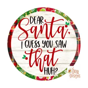 Santa,  Christmas, Whimsical, Wreath Sign, Wreath Supplies, Wreath Center,