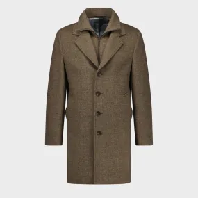 Savile Row Mens Jared Coat in Brown Wool Cashmere Blend