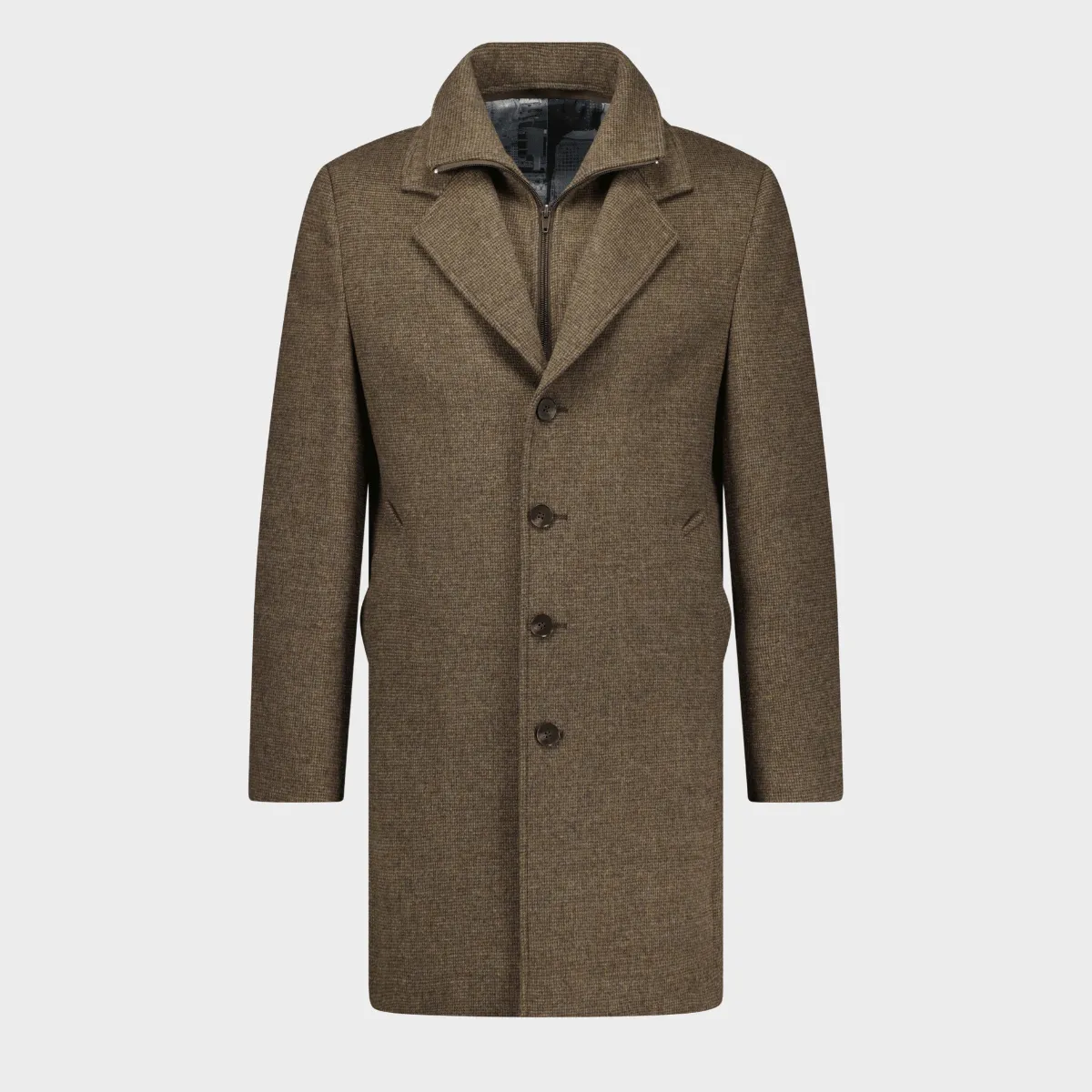 Savile Row Mens Jared Coat in Brown Wool Cashmere Blend