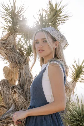 Shay Overall Dress in Denim Blue
