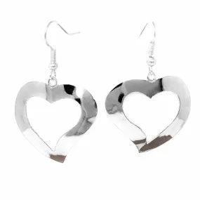 Silver Heart Earrings Large Artisana