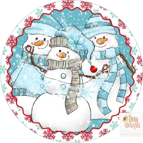 Snowmen, Snow, Christmas, Whimsical, Wreath Sign, Wreath Supplies, Wreath Center,