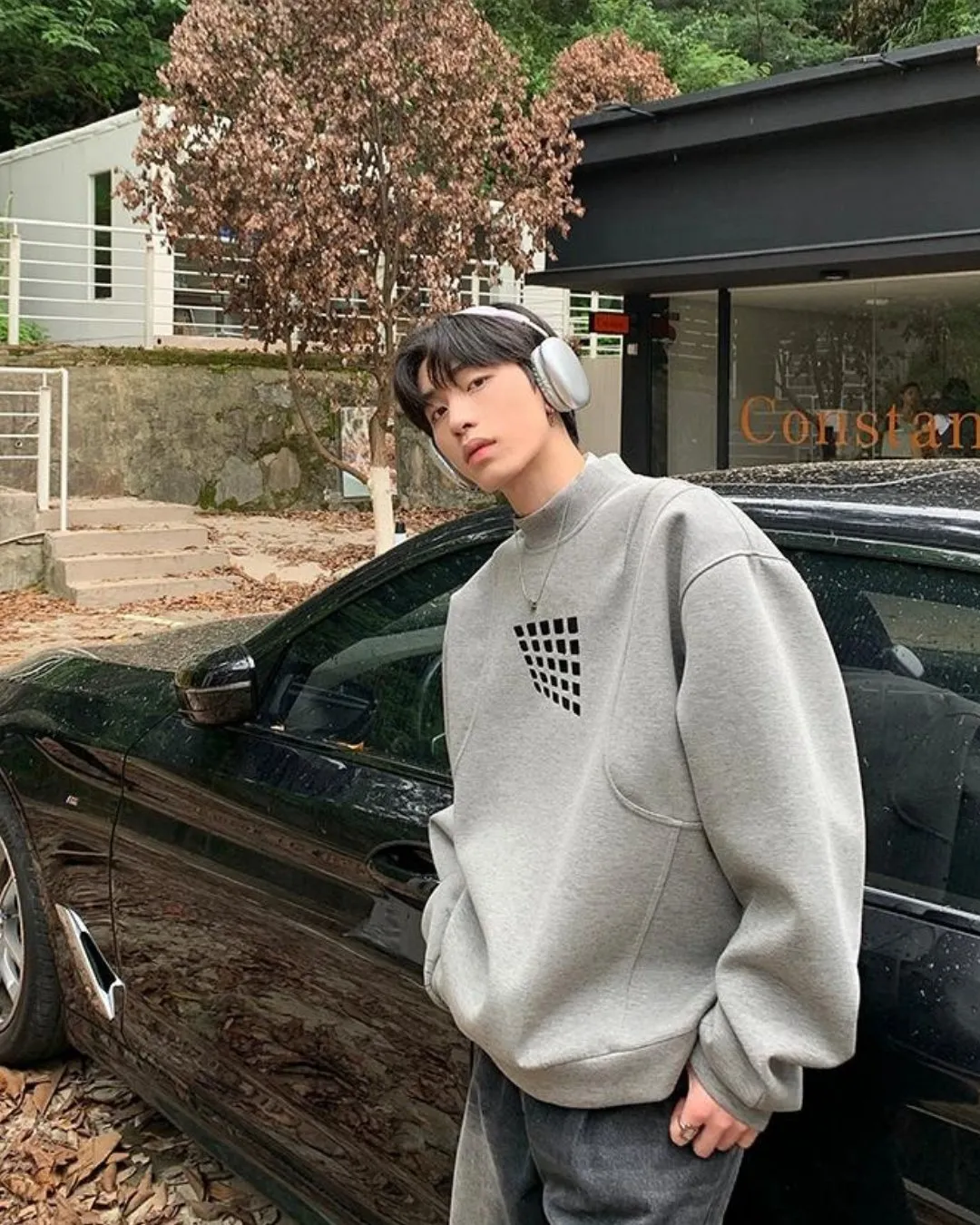 Square Print Casual Long Sleeve Sweatshirt OYC0006