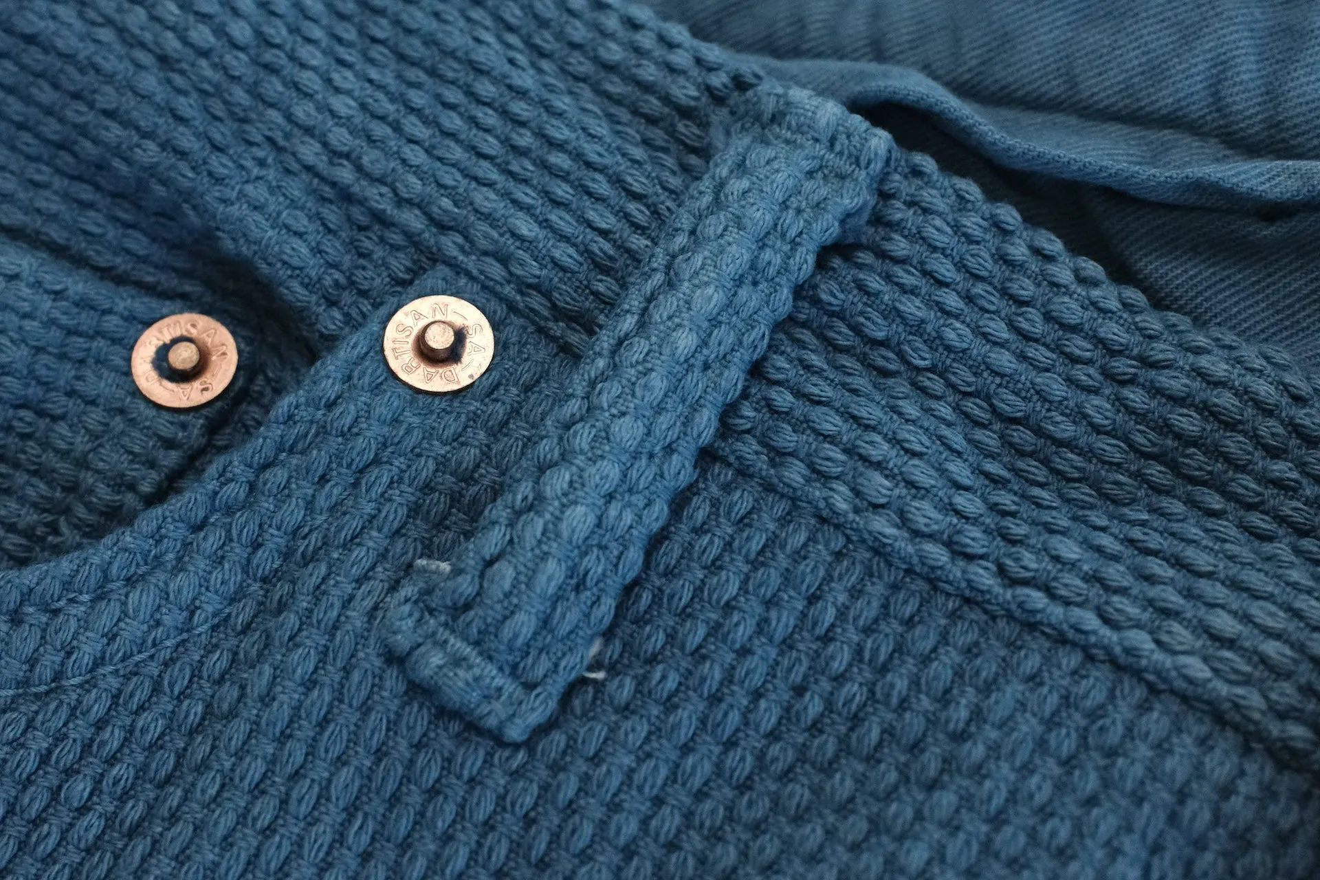 Studio D'Artisan 12.5oz "Awa-Ai" Natural Indigo Dyed Sashiko Trousers (Relaxed Tapered Fit)