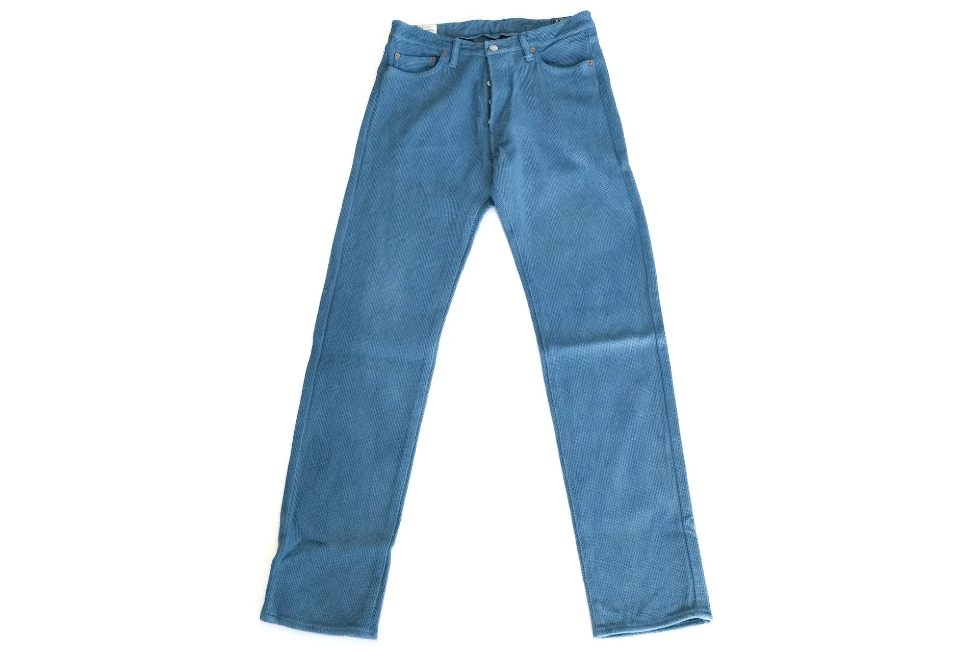 Studio D'Artisan 12.5oz "Awa-Ai" Natural Indigo Dyed Sashiko Trousers (Relaxed Tapered Fit)