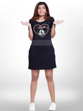Stylish & Fashionable Love circle Printed Long T-shirt For Women's
