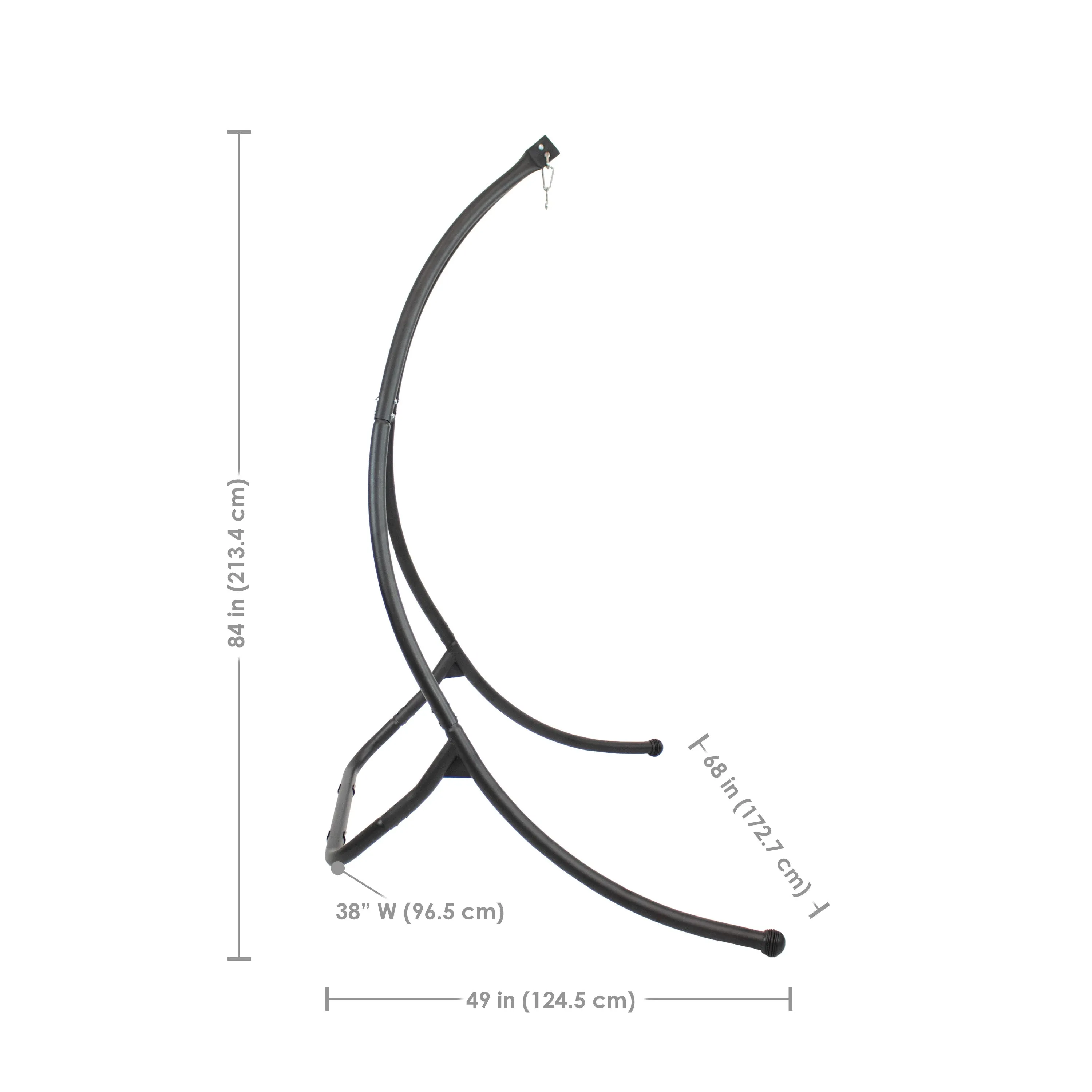 Sunnydaze Curved Steel Hammock Chair Stand - 84" H