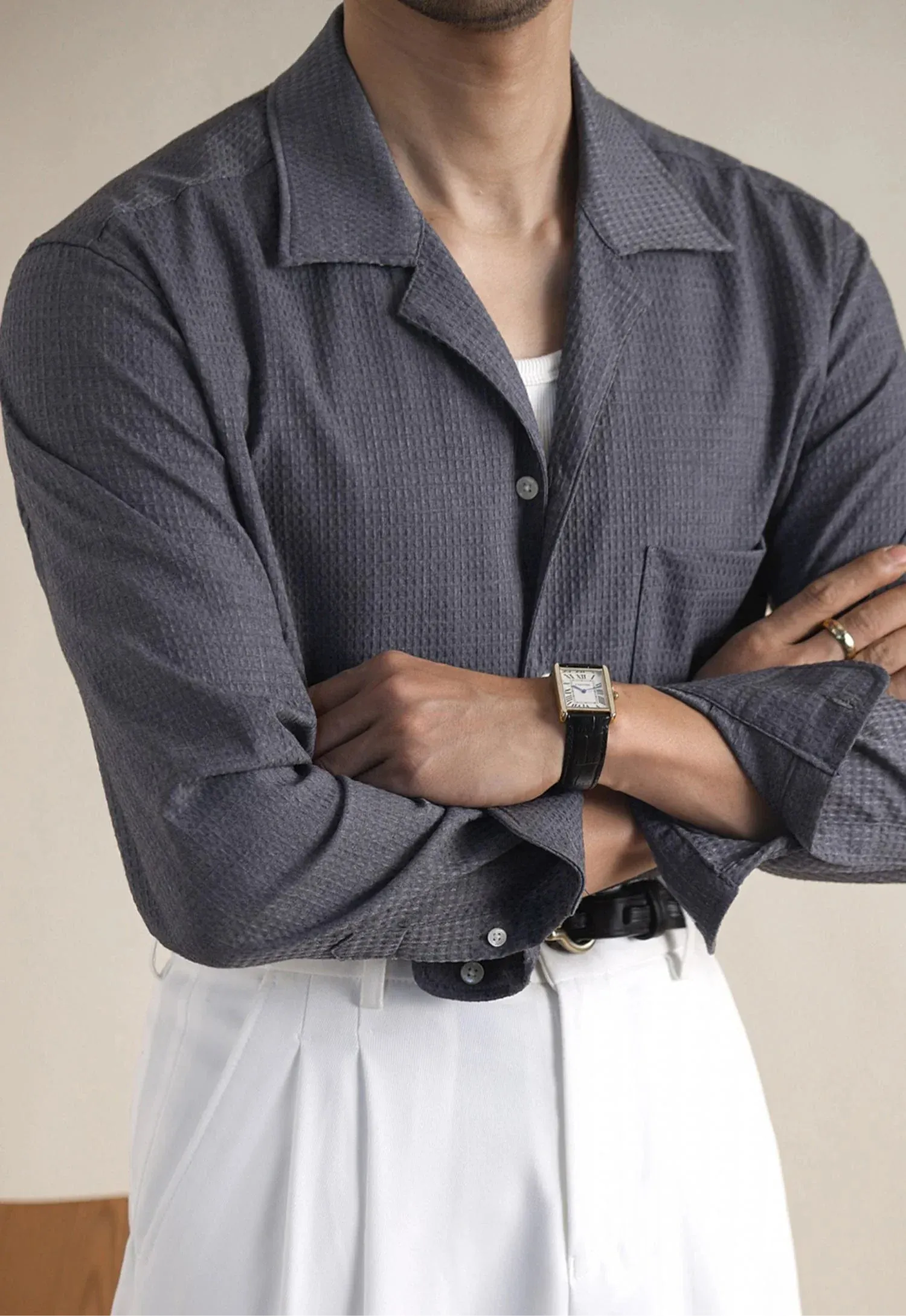 Tailored collar old money shirt