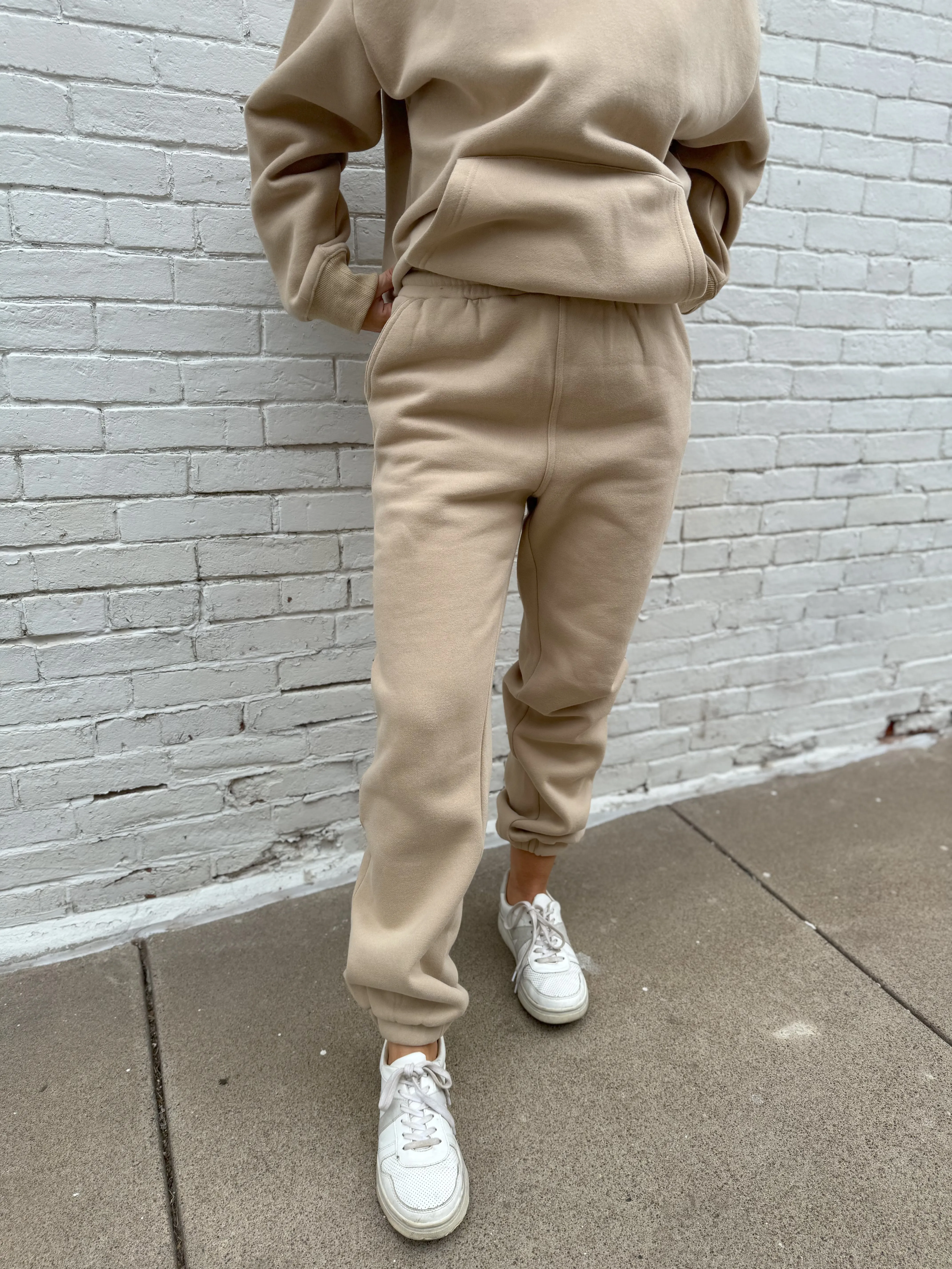 Taupe Soft & Cozy Fleece Joggers